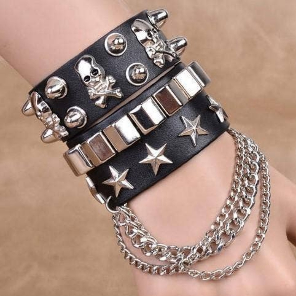 Skull Stud Punk Street Dance Bracelet